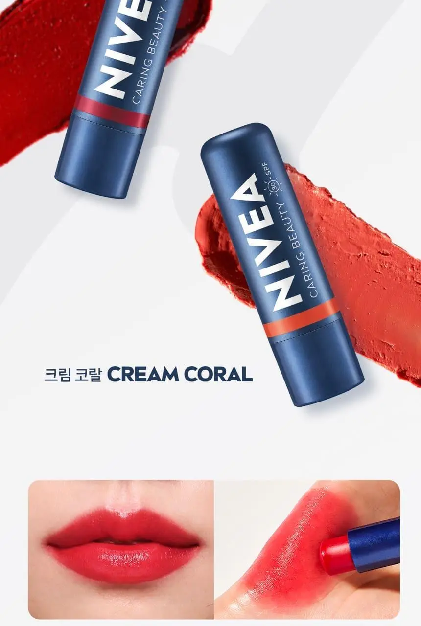 [자외선 차단] 니베아 케어 앤 컬러 립밤 4.8g 2종 택 1(딥 레드/크림 코랄) 상세페이지 12